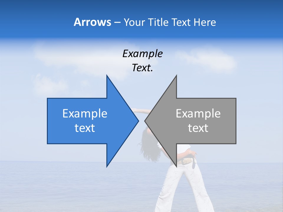 Young Beautiful Woman Doing Fitness Exercises In The Sea PowerPoint Template