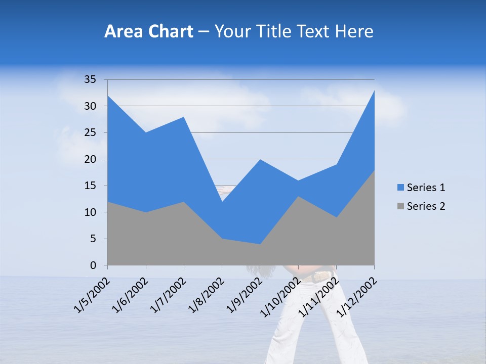 Young Beautiful Woman Doing Fitness Exercises In The Sea PowerPoint Template