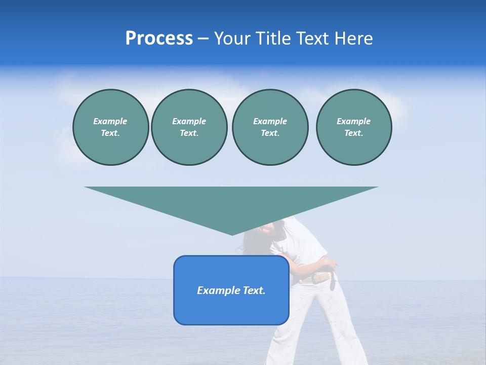 Young Beautiful Woman Doing Fitness Exercises In The Sea PowerPoint Template