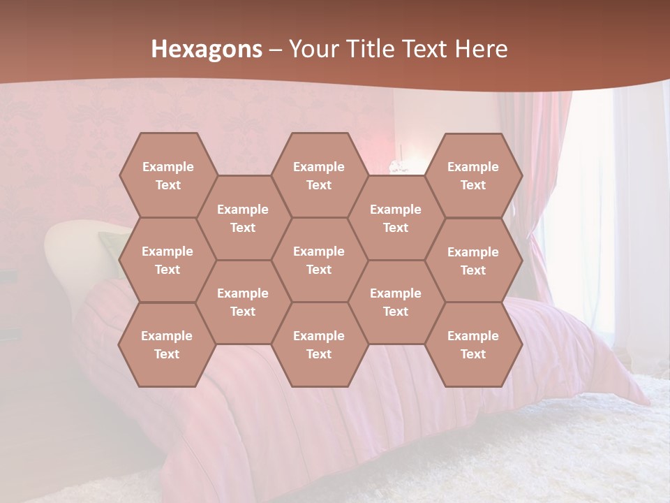 A Bedroom With A Bed And A Pink Wall PowerPoint Template