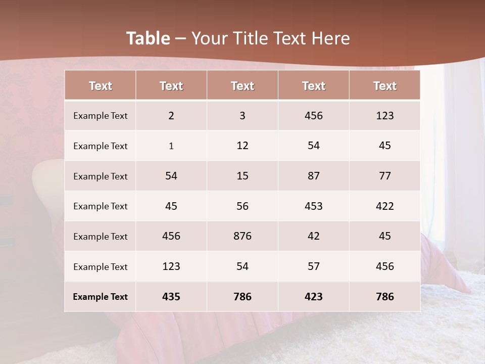 A Bedroom With A Bed And A Pink Wall PowerPoint Template