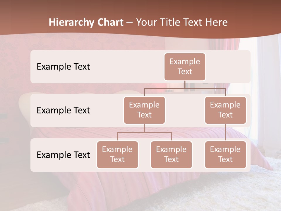 A Bedroom With A Bed And A Pink Wall PowerPoint Template