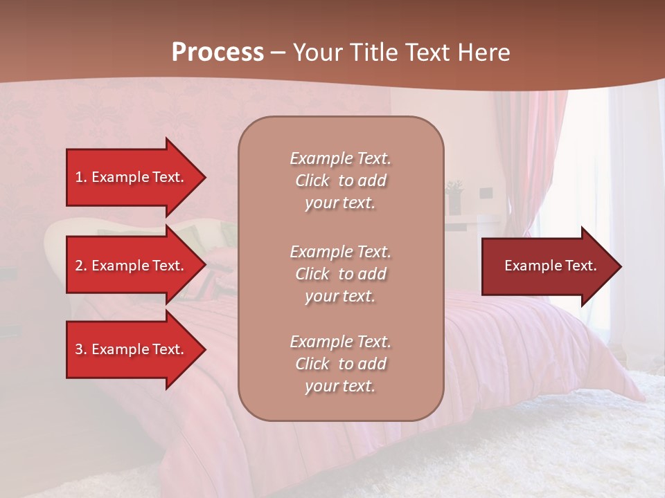 A Bedroom With A Bed And A Pink Wall PowerPoint Template