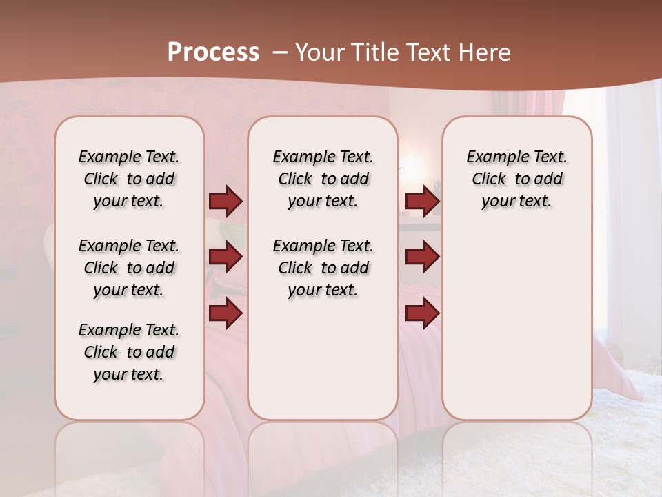 A Bedroom With A Bed And A Pink Wall PowerPoint Template