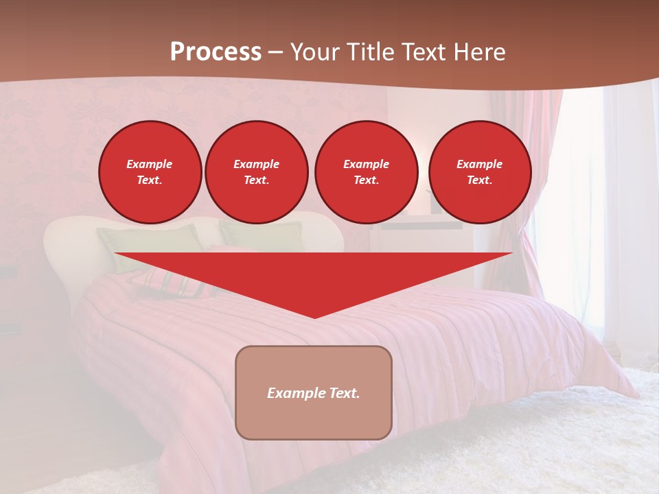 A Bedroom With A Bed And A Pink Wall PowerPoint Template