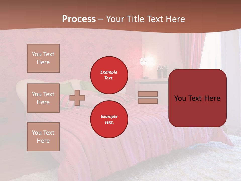 A Bedroom With A Bed And A Pink Wall PowerPoint Template