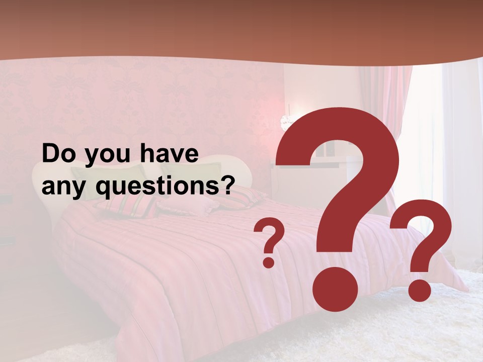 A Bedroom With A Bed And A Pink Wall PowerPoint Template