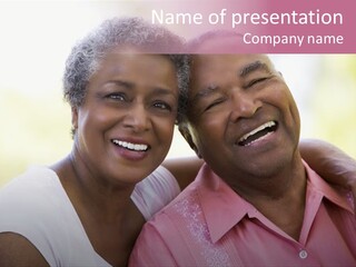 Romantic Senior Couple Relaxing Outside PowerPoint Template