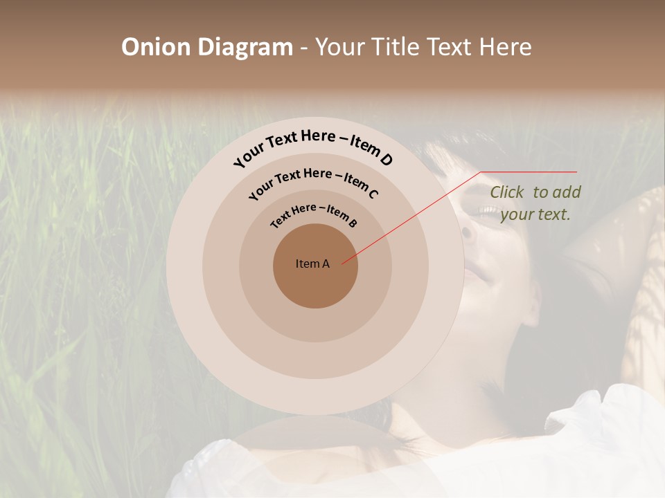 Beautiful Girl Lying Down Of Grass. Copy Space PowerPoint Template