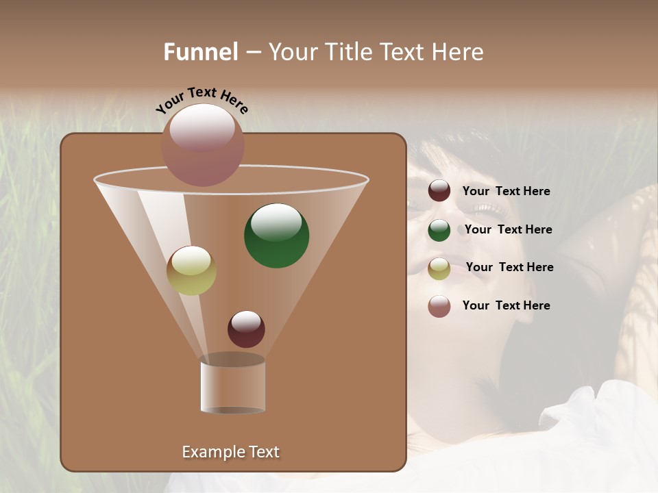 Beautiful Girl Lying Down Of Grass. Copy Space PowerPoint Template