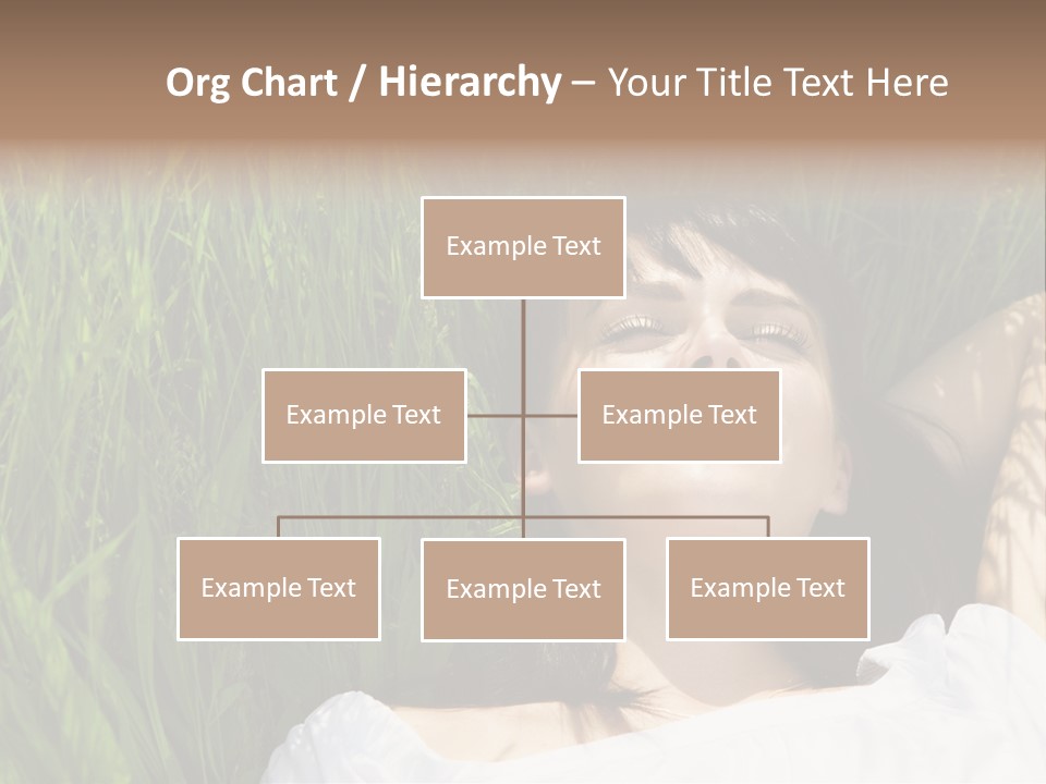 Beautiful Girl Lying Down Of Grass. Copy Space PowerPoint Template