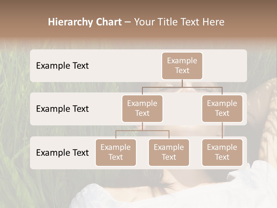 Beautiful Girl Lying Down Of Grass. Copy Space PowerPoint Template