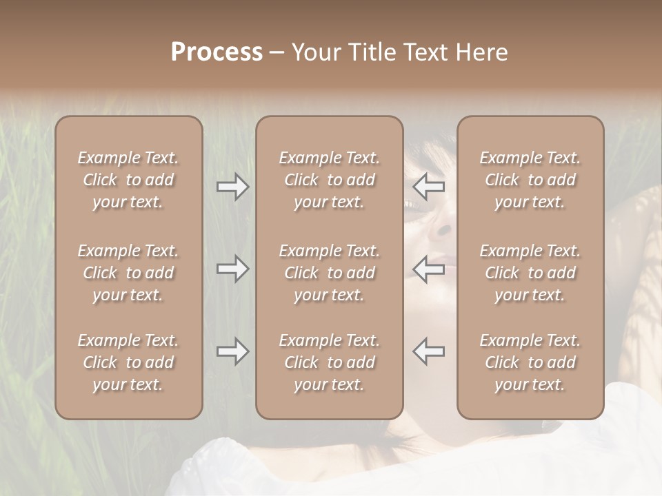 Beautiful Girl Lying Down Of Grass. Copy Space PowerPoint Template