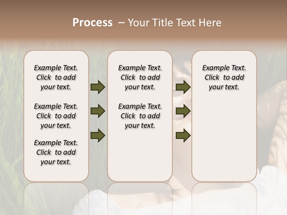 Beautiful Girl Lying Down Of Grass. Copy Space PowerPoint Template