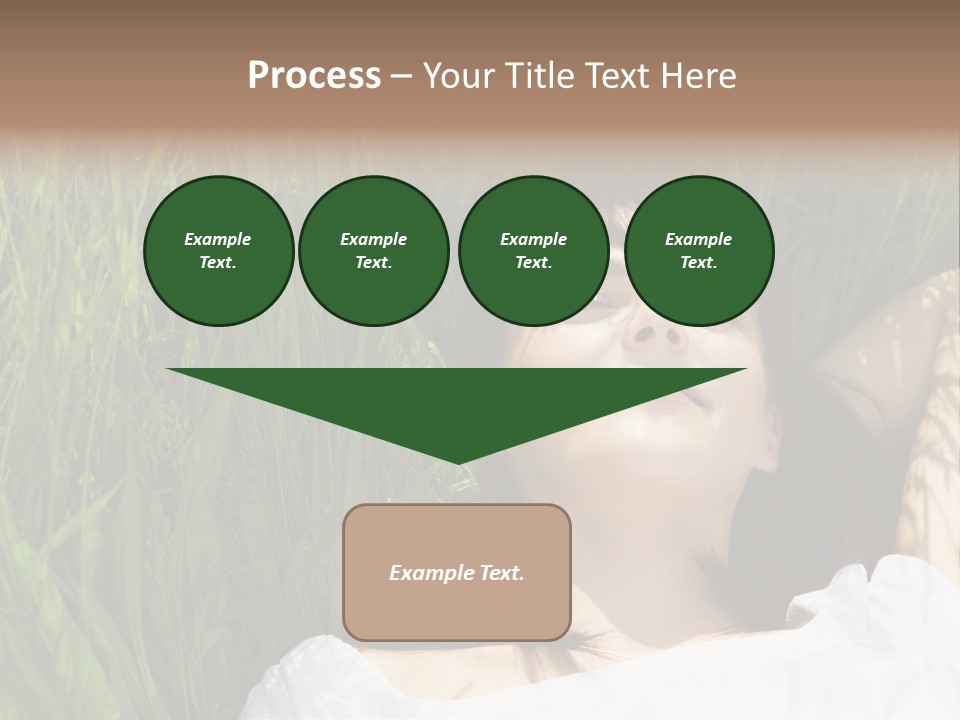 Beautiful Girl Lying Down Of Grass. Copy Space PowerPoint Template