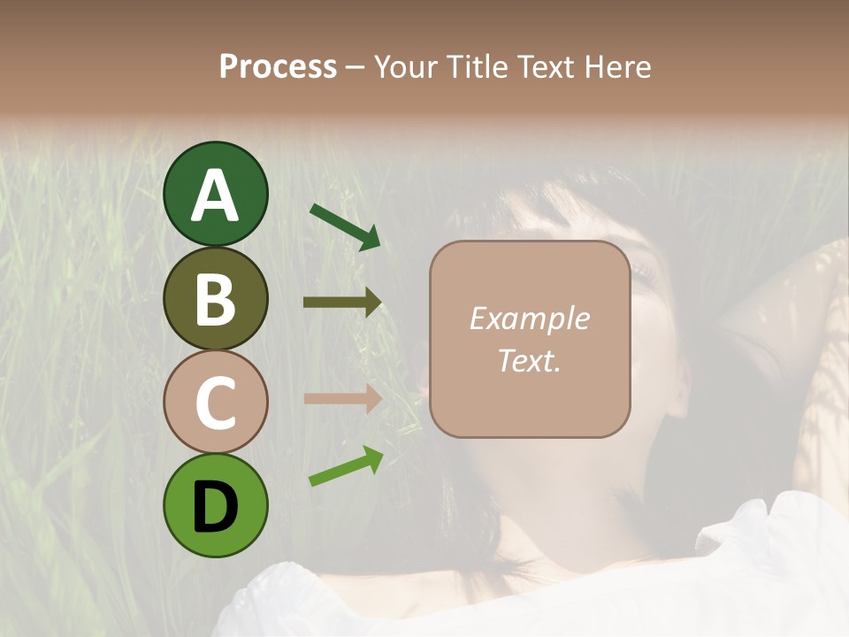 Beautiful Girl Lying Down Of Grass. Copy Space PowerPoint Template