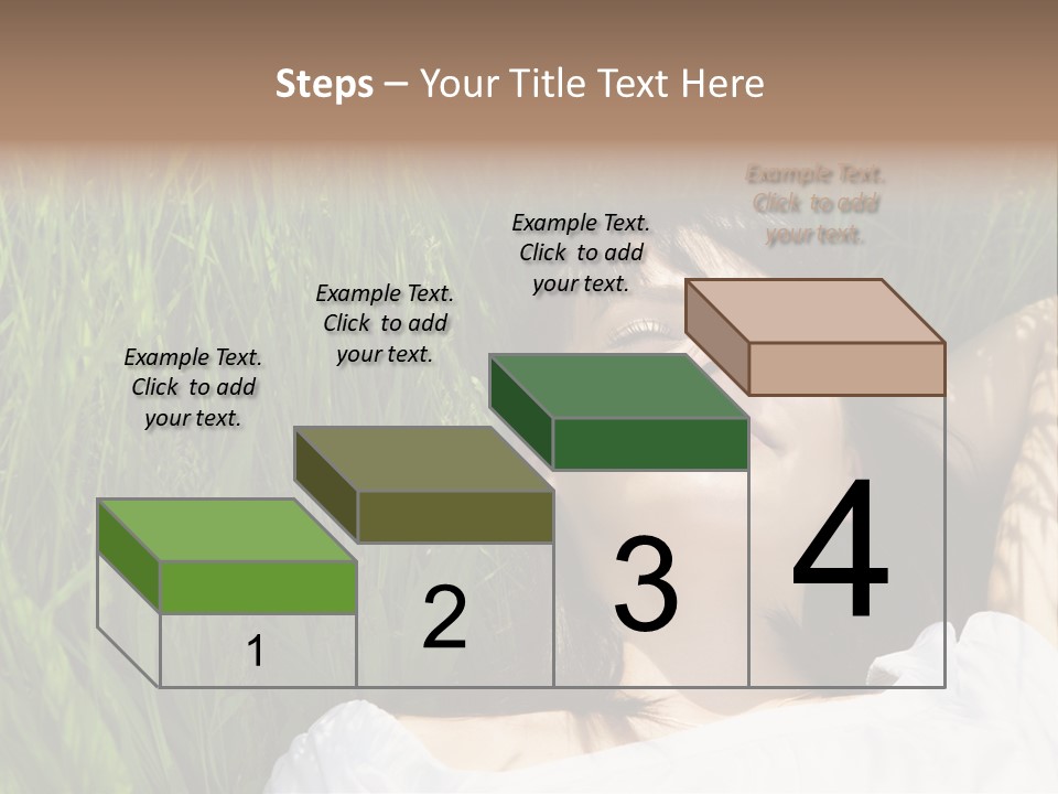 Beautiful Girl Lying Down Of Grass. Copy Space PowerPoint Template