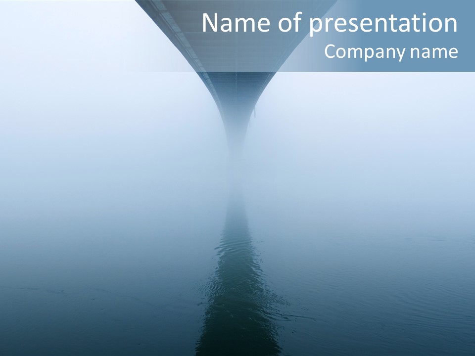 Bridge Over River In Fog PowerPoint Template