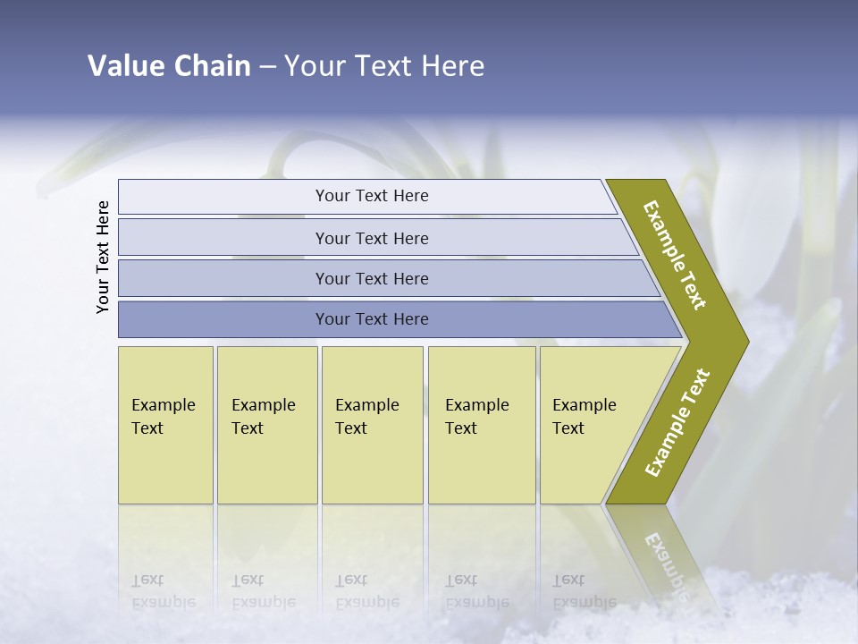 The First Snowdrops Among Thawing Snow PowerPoint Template