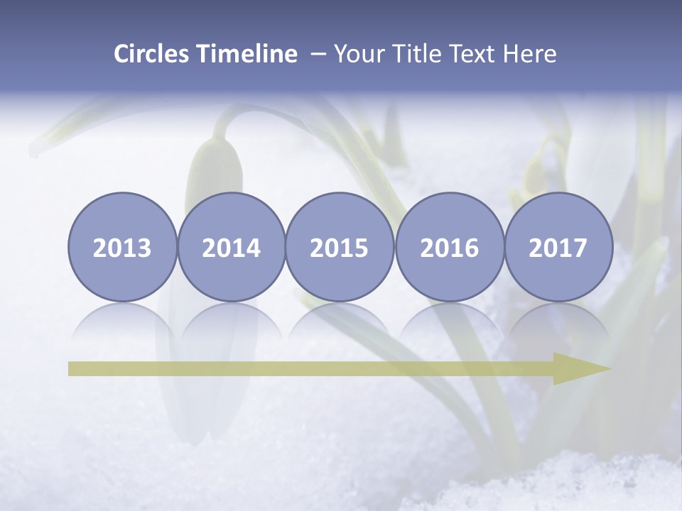 The First Snowdrops Among Thawing Snow PowerPoint Template