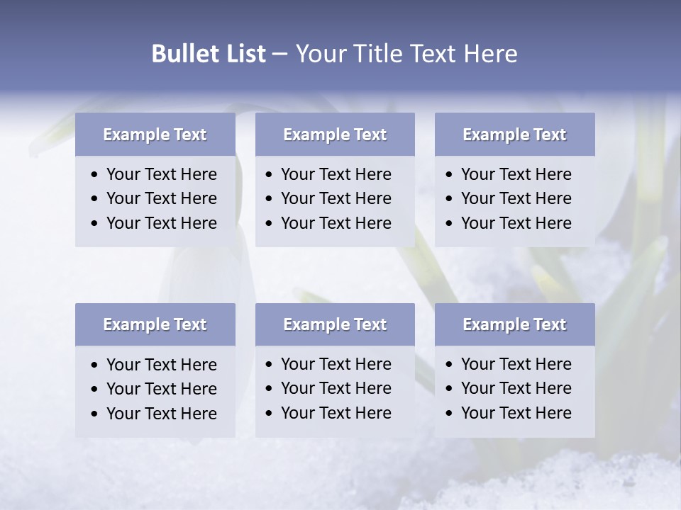 The First Snowdrops Among Thawing Snow PowerPoint Template