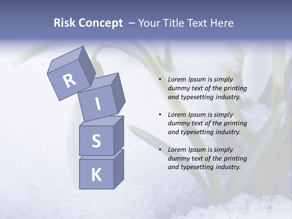 The First Snowdrops Among Thawing Snow PowerPoint Template