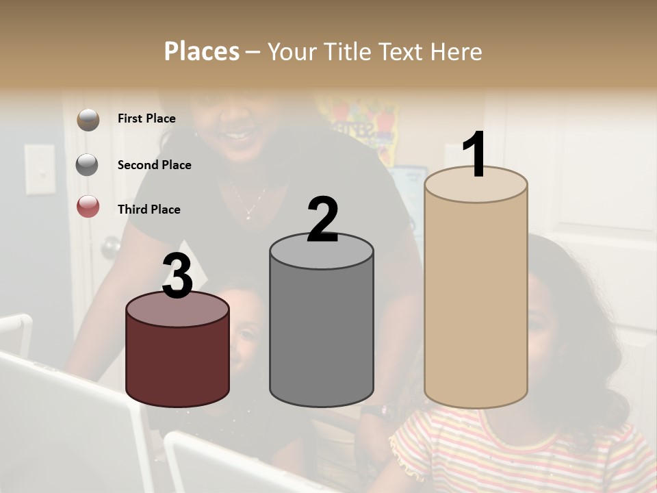 Children On Computers At School PowerPoint Template