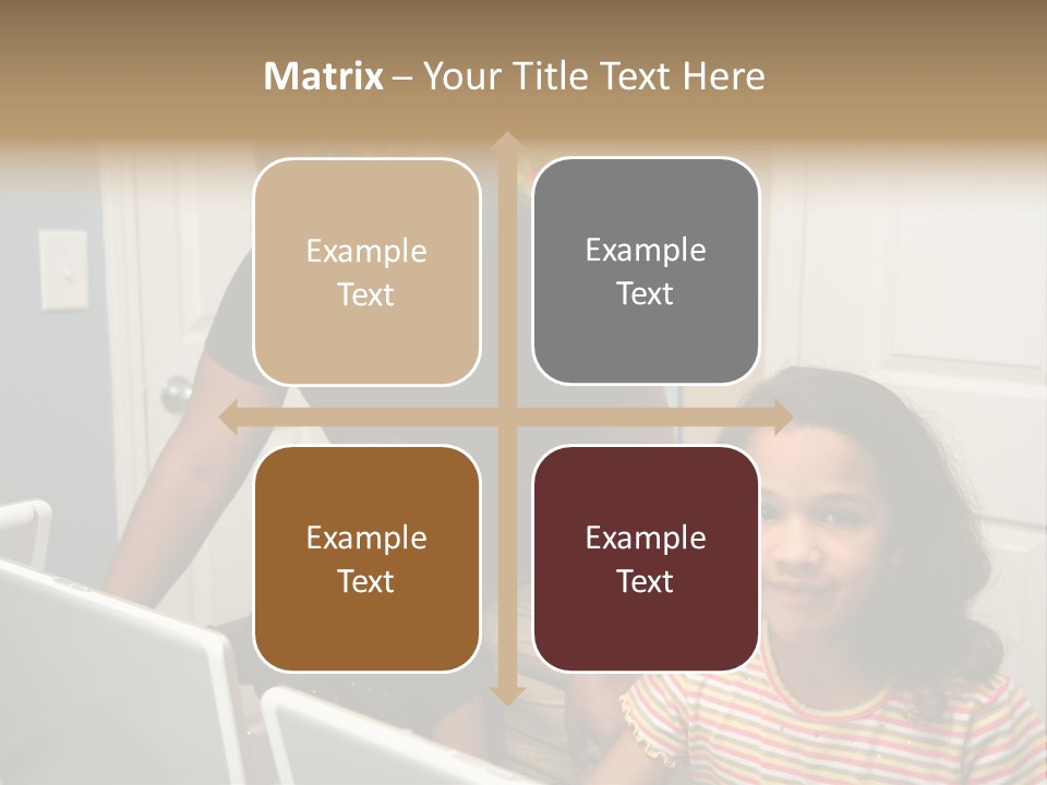 Children On Computers At School PowerPoint Template