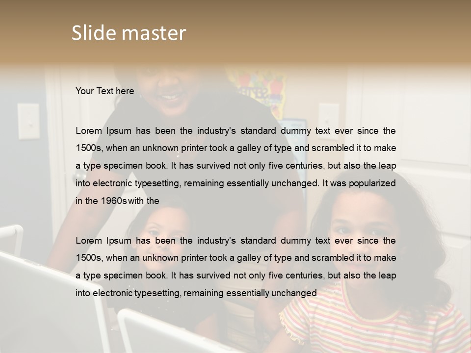 Children On Computers At School PowerPoint Template