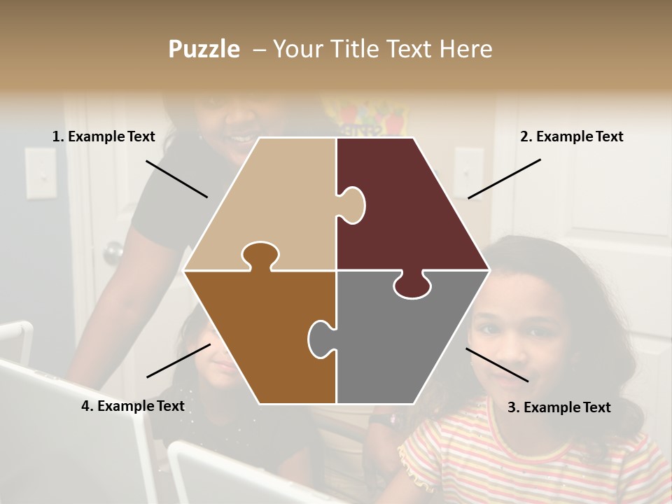 Children On Computers At School PowerPoint Template