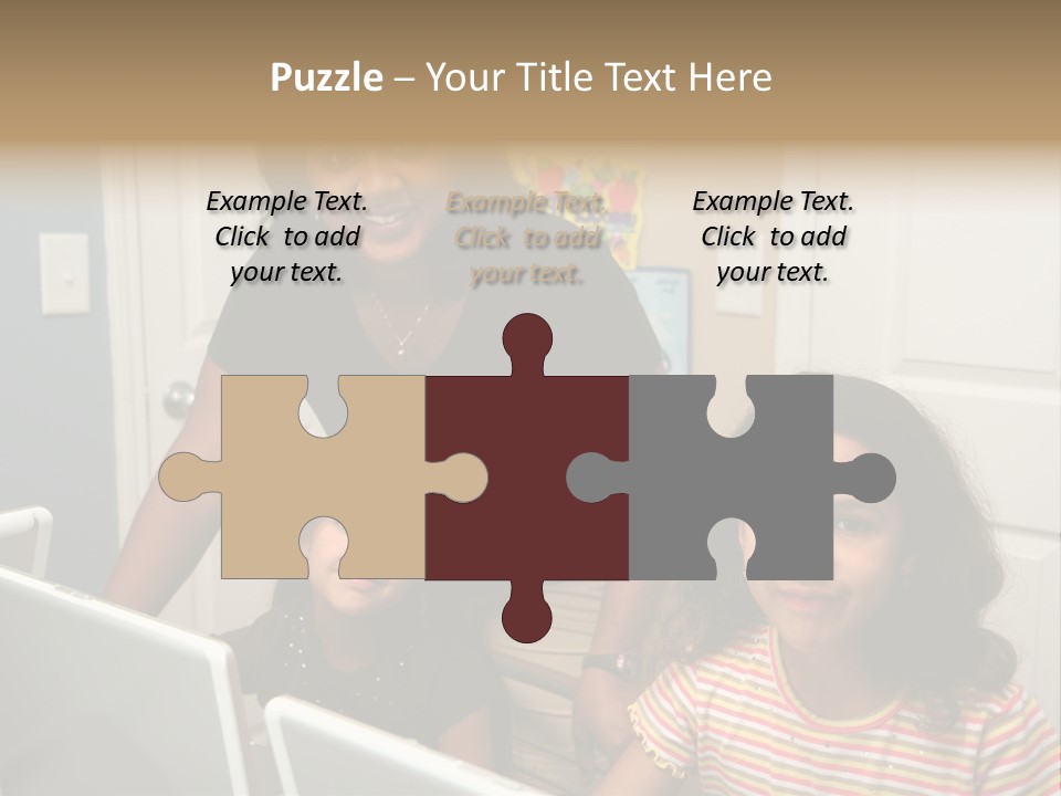 Children On Computers At School PowerPoint Template