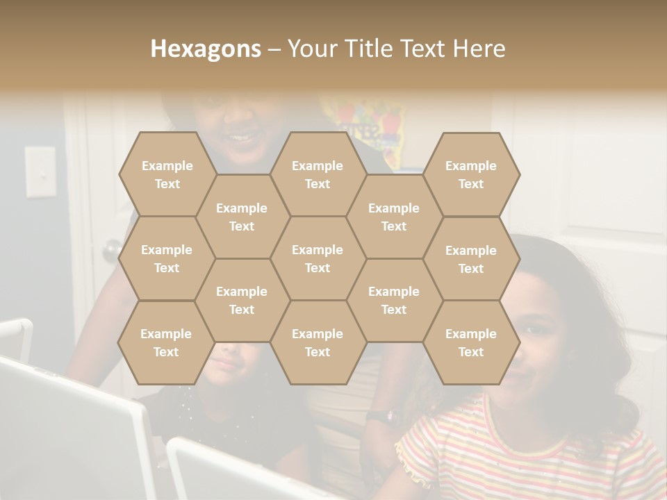 Children On Computers At School PowerPoint Template