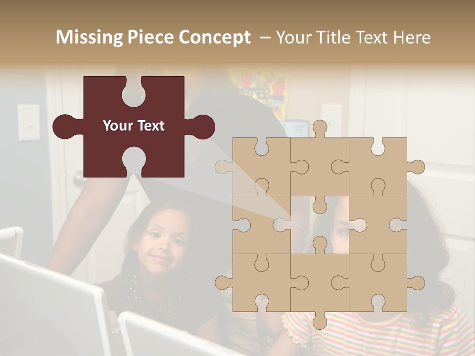 Children On Computers At School PowerPoint Template