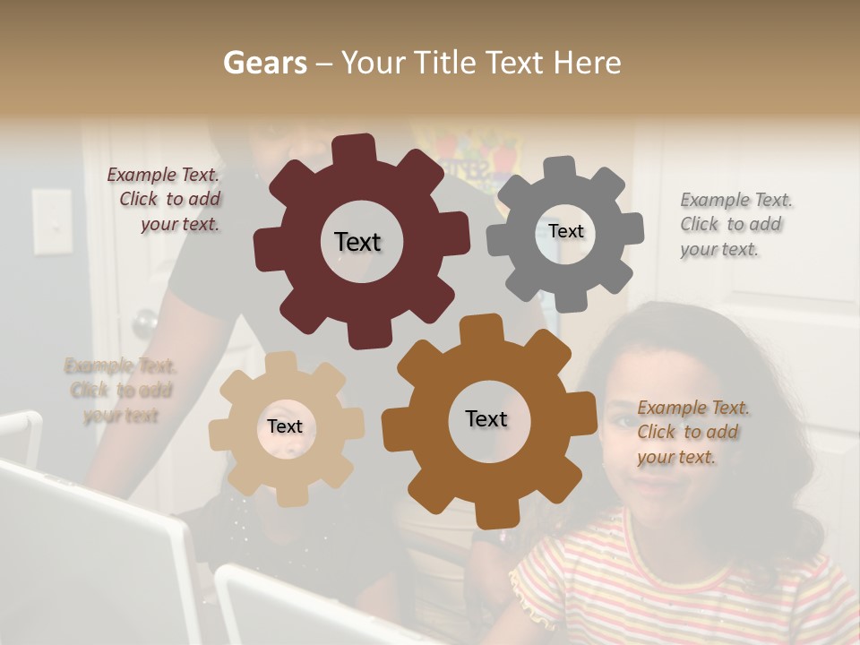 Children On Computers At School PowerPoint Template