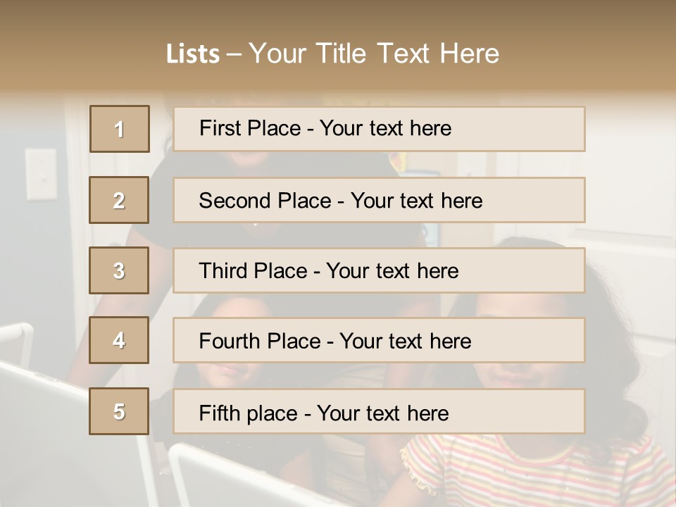 Children On Computers At School PowerPoint Template