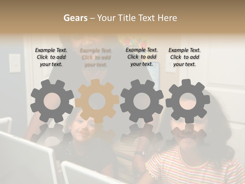 Children On Computers At School PowerPoint Template