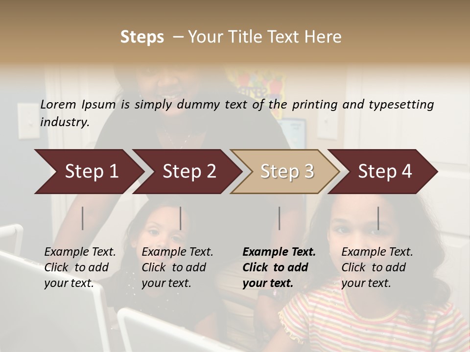 Children On Computers At School PowerPoint Template
