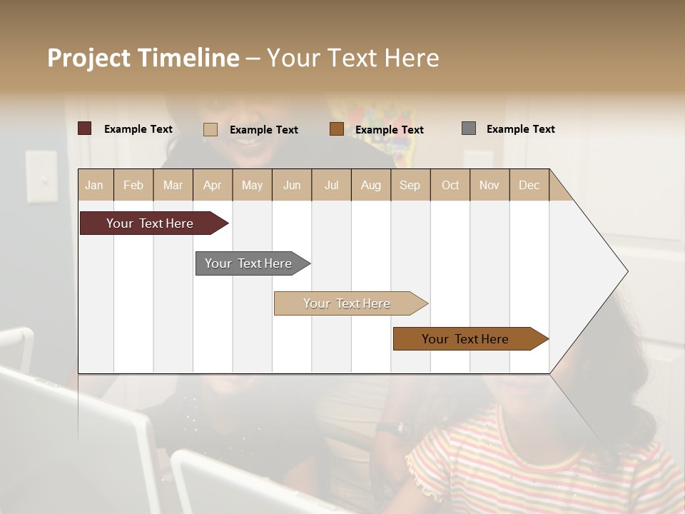 Children On Computers At School PowerPoint Template