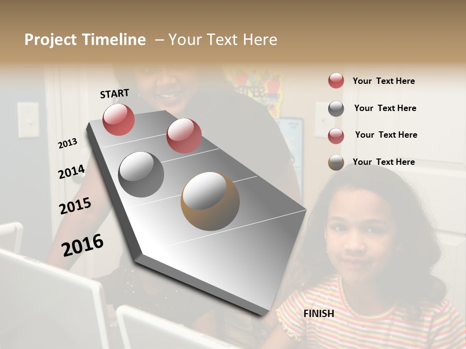 Children On Computers At School PowerPoint Template