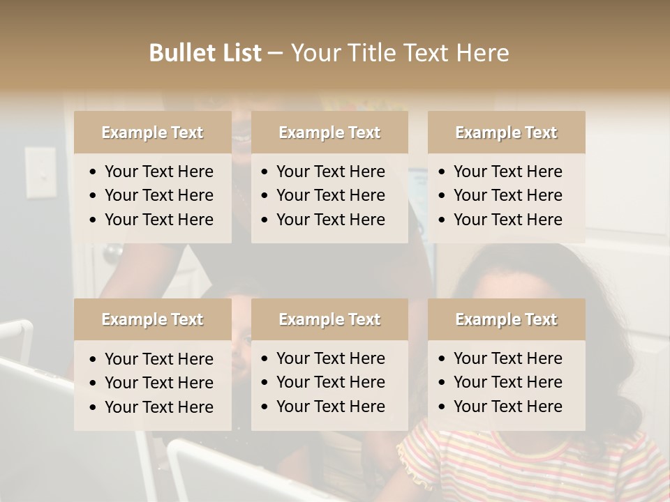 Children On Computers At School PowerPoint Template