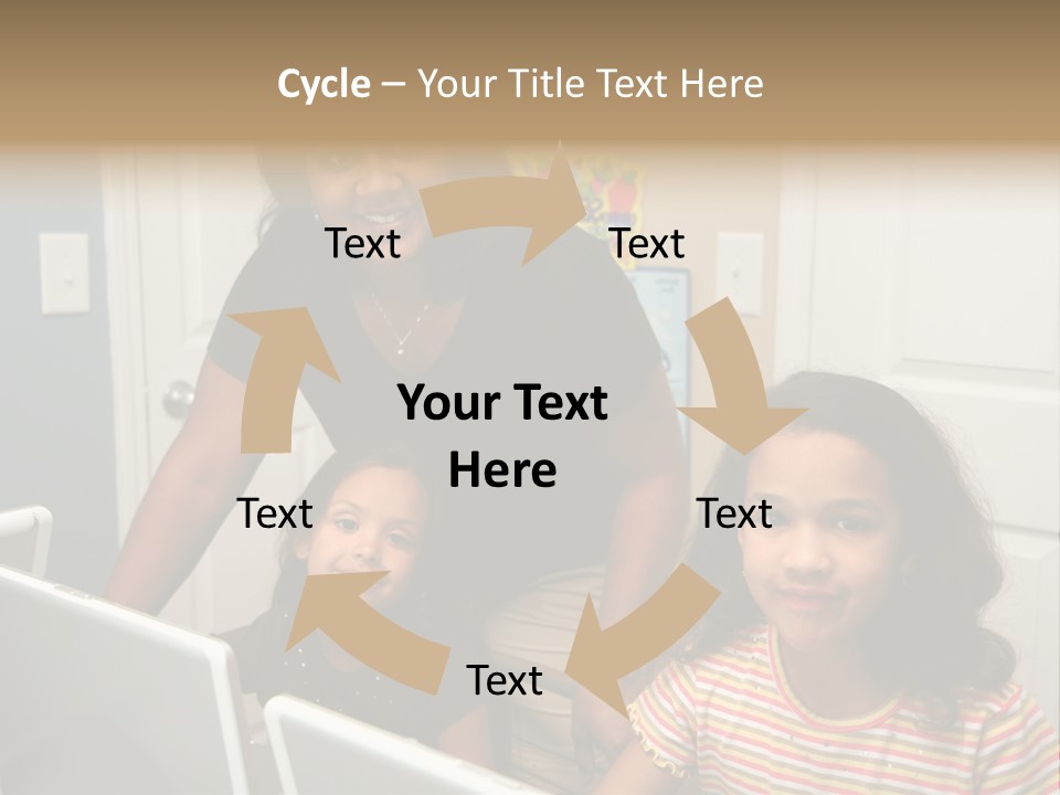 Children On Computers At School PowerPoint Template