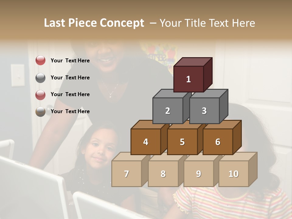 Children On Computers At School PowerPoint Template