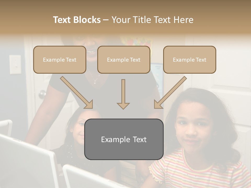 Children On Computers At School PowerPoint Template