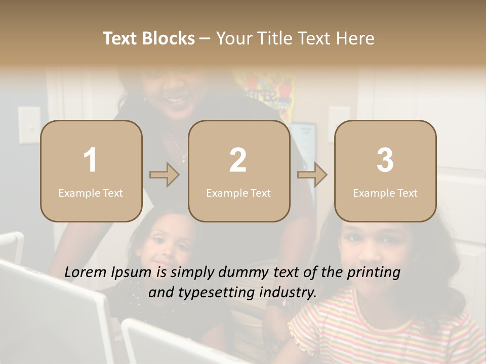 Children On Computers At School PowerPoint Template