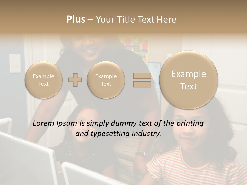 Children On Computers At School PowerPoint Template