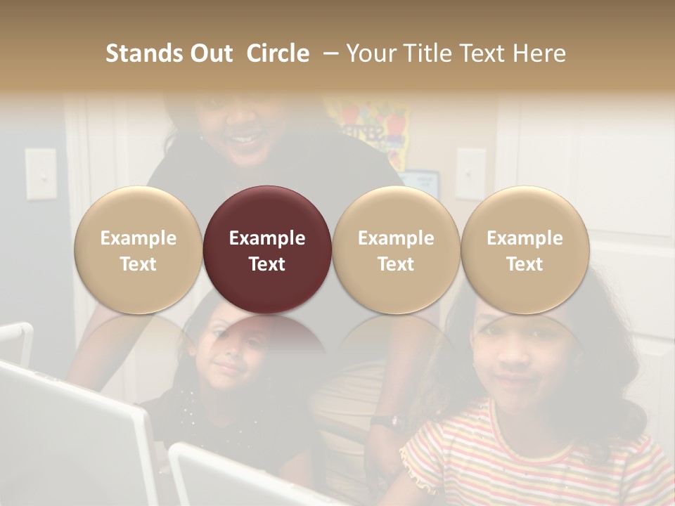 Children On Computers At School PowerPoint Template