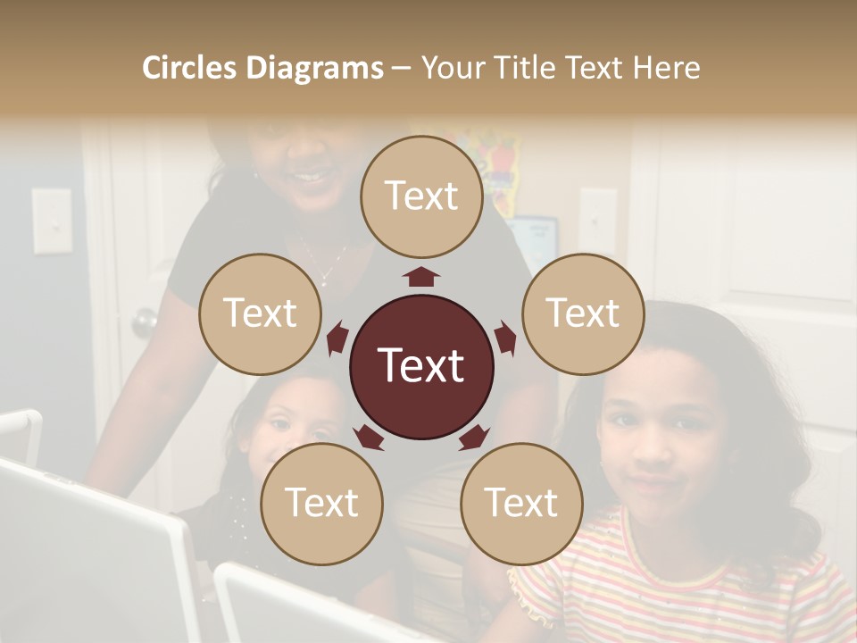 Children On Computers At School PowerPoint Template