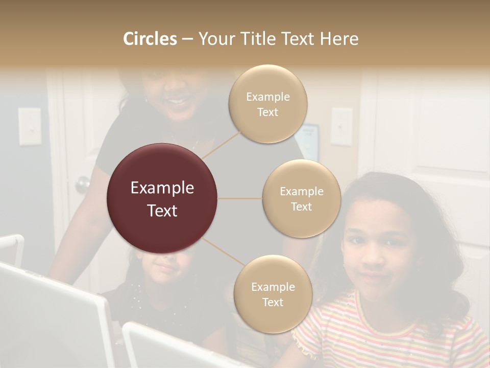 Children On Computers At School PowerPoint Template