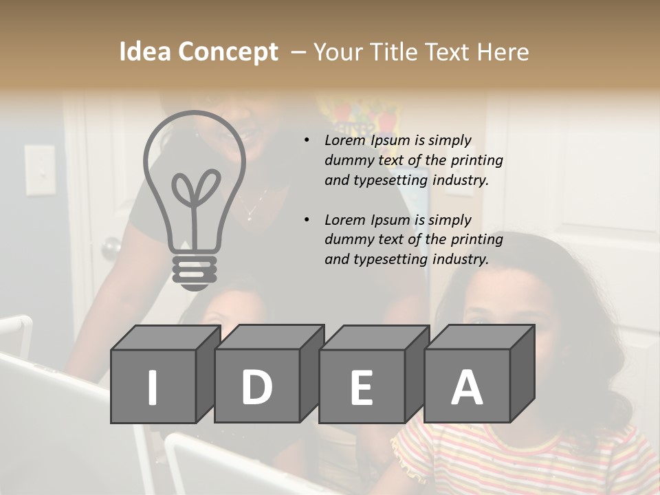 Children On Computers At School PowerPoint Template