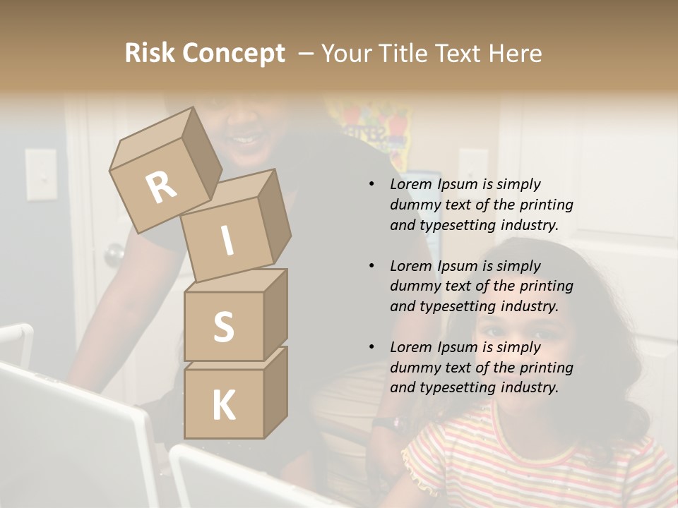 Children On Computers At School PowerPoint Template